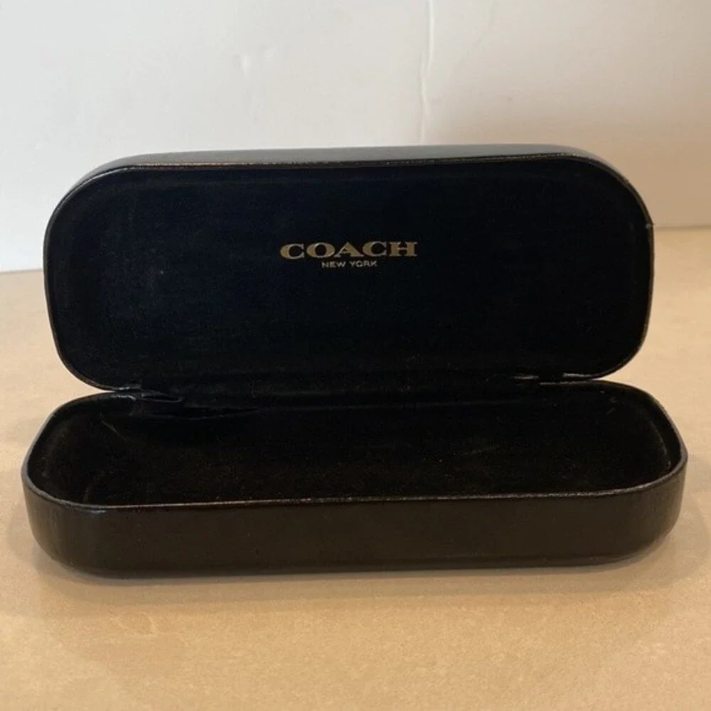 COACH SUNGLASSES CASE IN BLACK. 6”W x 2”D x 1.5” H